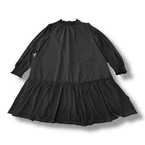 J.Crew Factory Smocked Drop-Waist Mini Dress Swiss Dot BC708 Women’s Size M - Picture 2 of 13